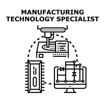 Manufacturing technology specialist creating electronic components concept イラスト素材