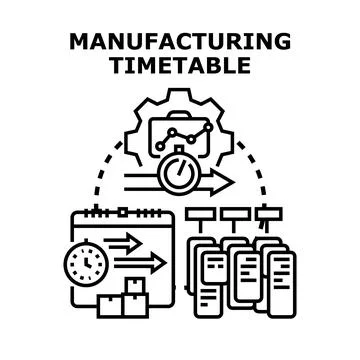 Manufacturing timetable for efficient production management Stock-Illustration
