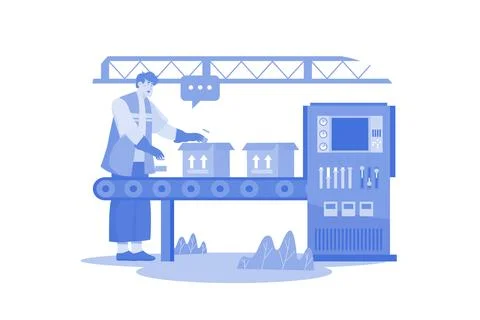 Manufacturing Unit Illustration concept on white background Stock Illustration