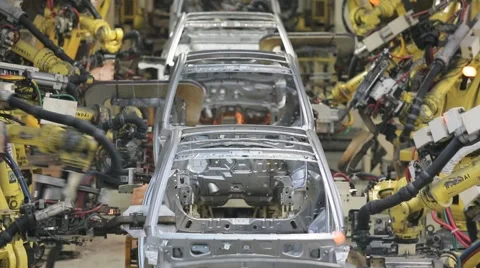 Manufacturing Unit Robots Stock Footage 51211309
