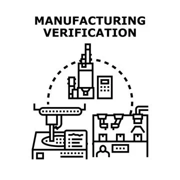 Manufacturing verification process with automated quality control イラスト素材