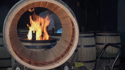 Manufacturing wine barrels Video stock 56921755