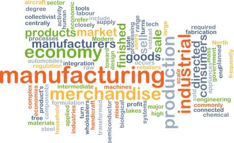 Manufacturing wordcloud concept illustration Stock Illustration