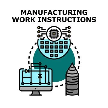 Manufacturing work instructions for advanced production technologies イラスト素材