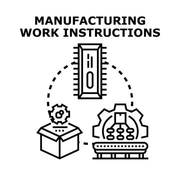 Manufacturing work instructions for production process organization イラスト素材