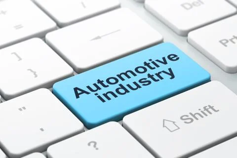 Manufacuring concept: Automotive Industry on computer keyboard background Stock Illustration