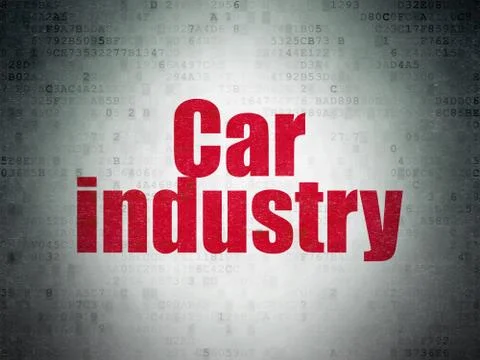 Manufacuring concept: Car Industry on Digital Data Paper background Stock Illustration