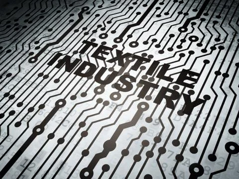 Manufacuring concept: circuit board with Textile Industry Stock Illustration
