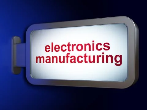 Manufacuring concept: Electronics Manufacturing on billboard background イラスト素材