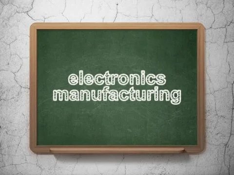 Manufacuring concept: Electronics Manufacturing on chalkboard background Illustrazione stock