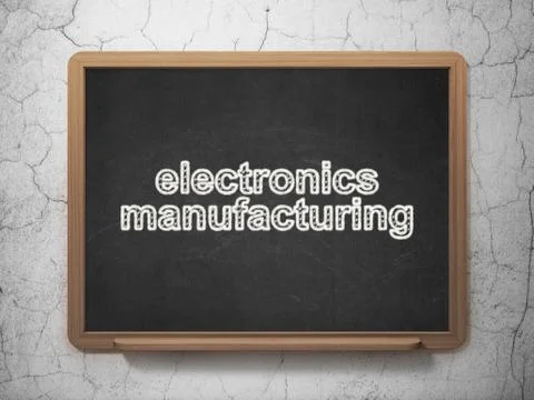Manufacuring concept: Electronics Manufacturing on chalkboard background Ilustração Stock