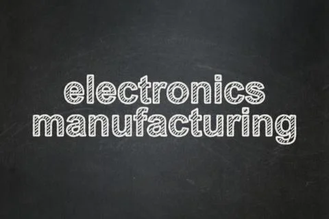 Manufacuring concept: Electronics Manufacturing on chalkboard background イラスト素材