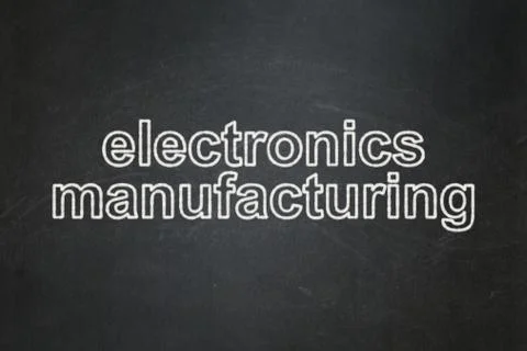Manufacuring concept: Electronics Manufacturing on chalkboard background Illustrazione stock