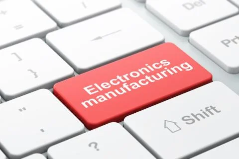 Manufacuring concept: Electronics Manufacturing on computer keyboard background 库存插图