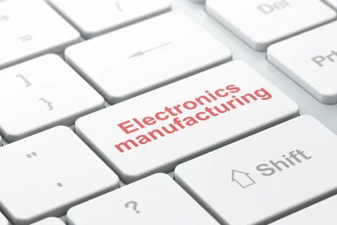 Manufacuring concept: Electronics Manufacturing on computer keyboard background Stockillustratie