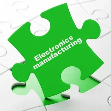 Manufacuring concept: Electronics Manufacturing on puzzle background Stockillustratie