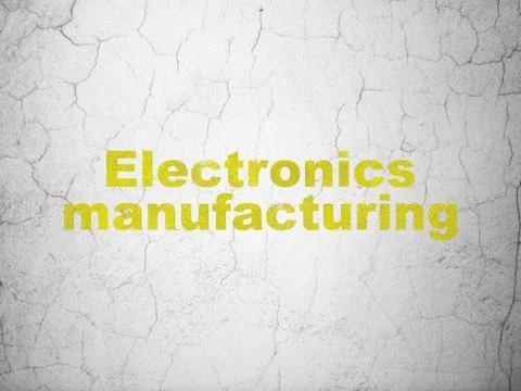 Manufacuring concept: Electronics Manufacturing on wall background Stock Illustration