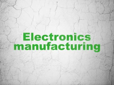 Manufacuring concept: Electronics Manufacturing on wall background Stock Illustration