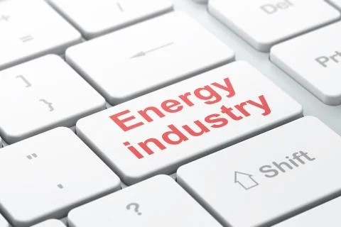 Manufacuring concept: Energy Industry on computer keyboard background Stock Illustration