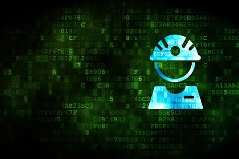 Manufacuring concept: Factory Worker on digital background Illustrazione stock
