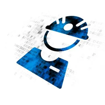 Manufacuring concept: Factory Worker on Digital background 库存插图