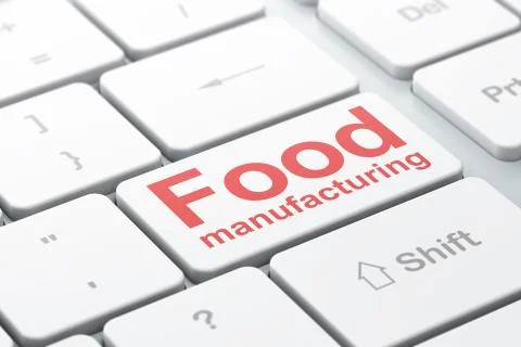 Manufacuring concept: Food Manufacturing on computer keyboard background Stock Illustration