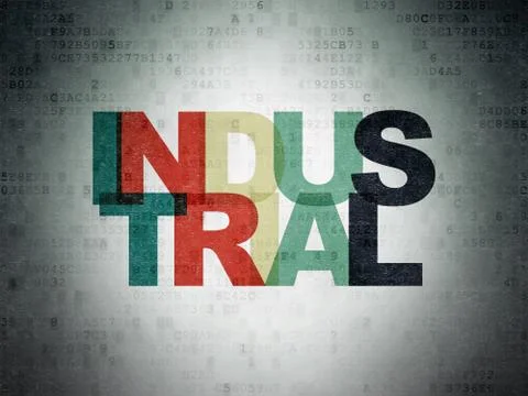 Manufacuring concept: Industrial on Digital Data Paper background Stock Illustration