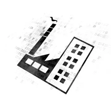 Manufacuring concept: Industry Building on Digital background Ilustración de archivo
