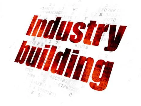 Manufacuring concept: Industry Building on Digital background Ilustración de archivo