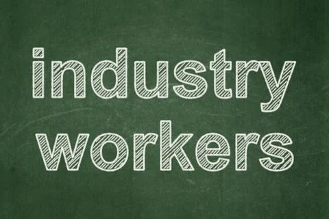 Manufacuring concept: Industry Workers on chalkboard background Stock Illustration
