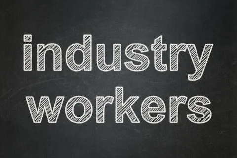 Manufacuring concept: Industry Workers on chalkboard background Stock Illustration
