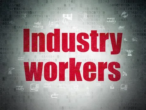 Manufacuring concept: Industry Workers on Digital Paper background 스톡 일러스트