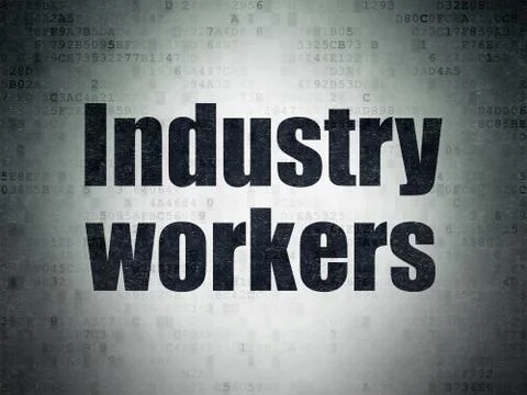 Manufacuring concept: Industry Workers on Digital Paper background Illustrazione stock