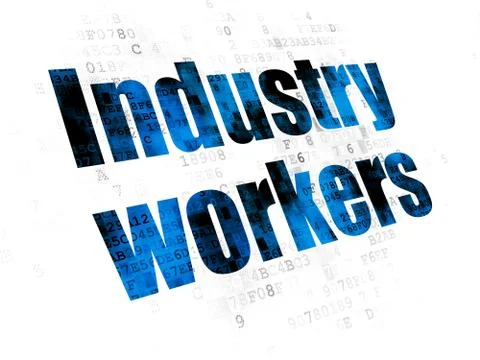 Manufacuring concept: Industry Workers on Digital background Stock Illustration