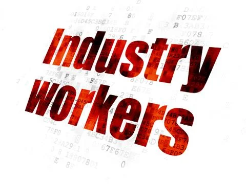 Manufacuring concept: Industry Workers on Digital background Stock Illustration