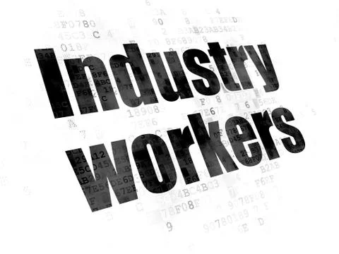 Manufacuring concept: Industry Workers on Digital background Stock Illustration