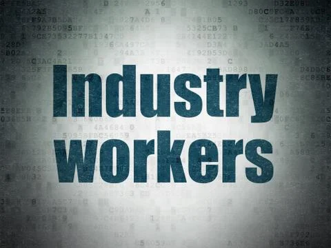 Manufacuring concept: Industry Workers on Digital Data Paper background 库存插图