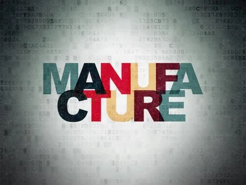 Manufacuring concept: Manufacture on Digital Data Paper background 스톡 일러스트