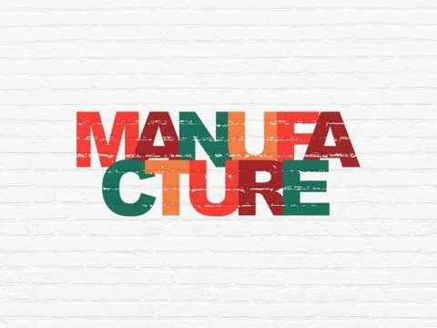 Manufacuring concept: Manufacture on wall background Stock Illustration