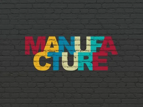 Manufacuring concept: Manufacture on wall background Stock Illustration