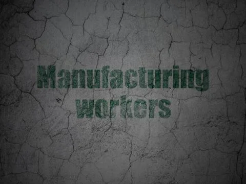 Manufacuring concept: Manufacturing Workers on grunge wall background Stock Illustration