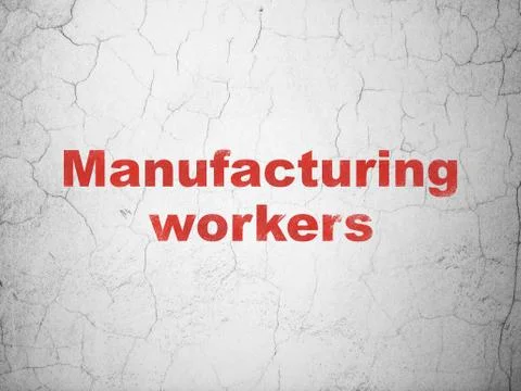 Manufacuring concept: Manufacturing Workers on wall background Stock Illustration