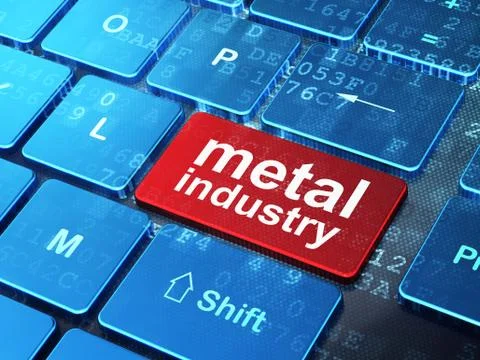 Manufacuring concept: Metal Industry on computer keyboard background 스톡 일러스트