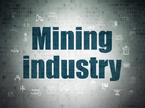 Manufacuring concept: Mining Industry on Digital Paper background 스톡 일러스트