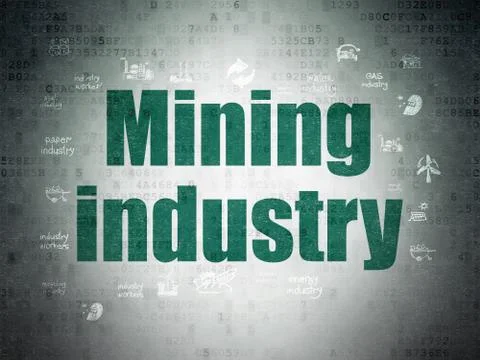 Manufacuring concept: Mining Industry on Digital Data Paper background Stock Illustration