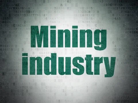 Manufacuring concept: Mining Industry on Digital Data Paper background Illustrazione stock