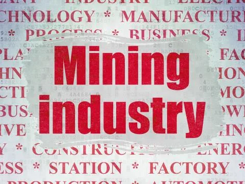 Manufacuring concept: Mining Industry on Digital Data Paper background 스톡 일러스트