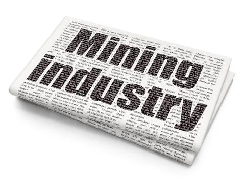 Manufacuring concept: Mining Industry on Newspaper background 스톡 일러스트