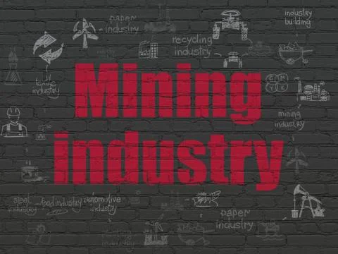 Manufacuring concept: Mining Industry on wall background Stock Illustration