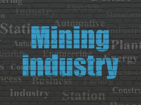 Manufacuring concept: Mining Industry on wall background Stock Illustration